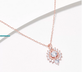 DIiamonique Sterling Silver Roseclad CZ Round Necklace 18"